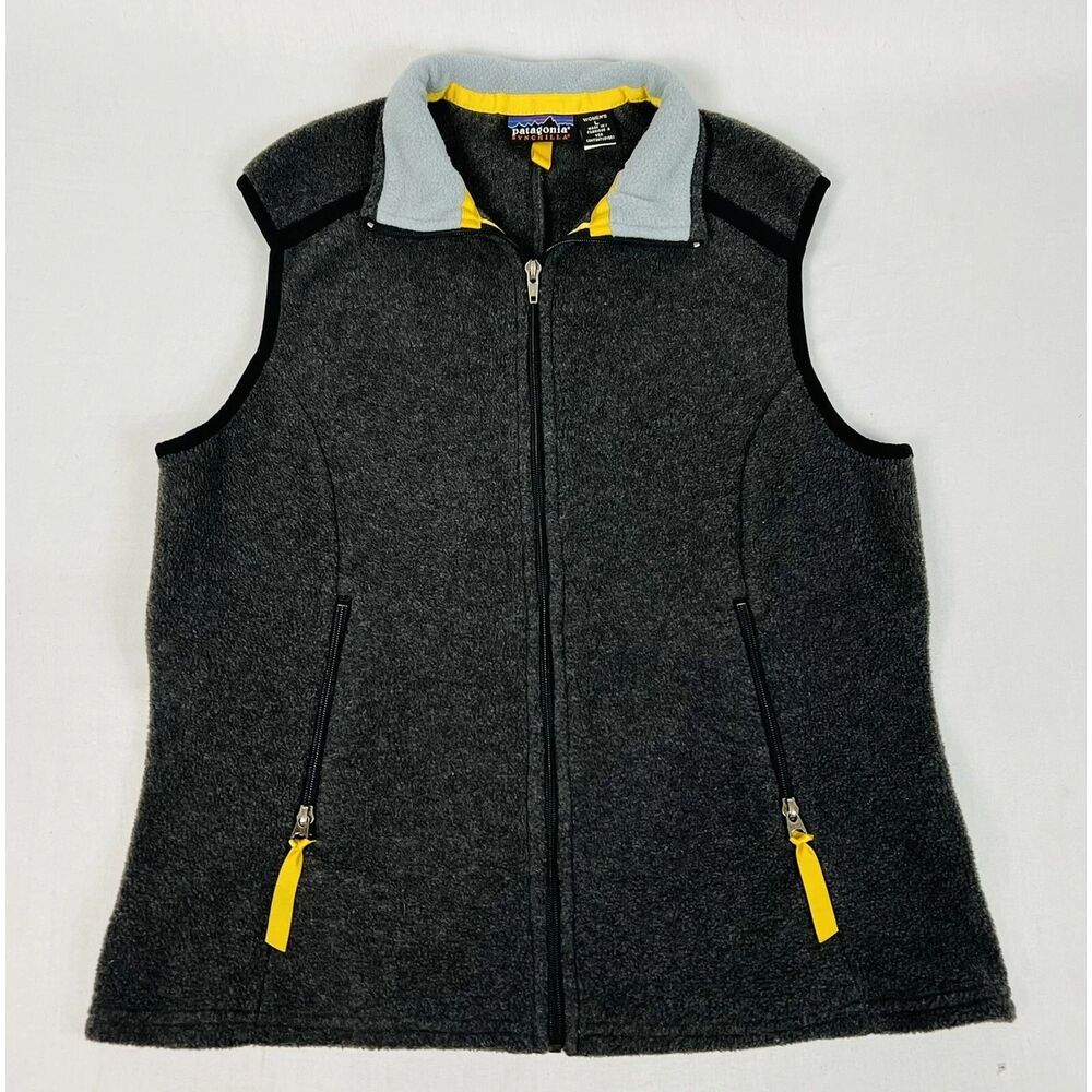 Vintage 90s Patagonia Synchilla Charcoal Fleece Vest Women's Size M